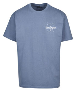 T-Shirt "Rheinstadt x Heimatliebe" Indigo Blau Oversized Heimatstoff Uerdingen Vorderseite