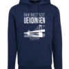 Hoodie "Städtche am Rhien" Navy Unisex Vorderseite