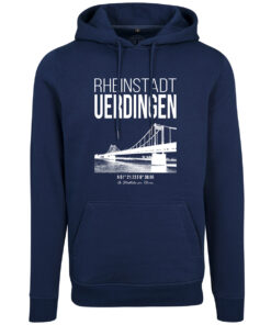 Hoodie "Städtche am Rhien" Navy Unisex Vorderseite