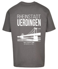 T-Shirt "Städtche am Rhien" Grau Oversized Rückseite