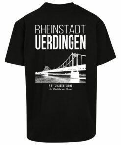 T-Shirt "Städtche am Rhien" Schwarz Oversized Uerdingen
